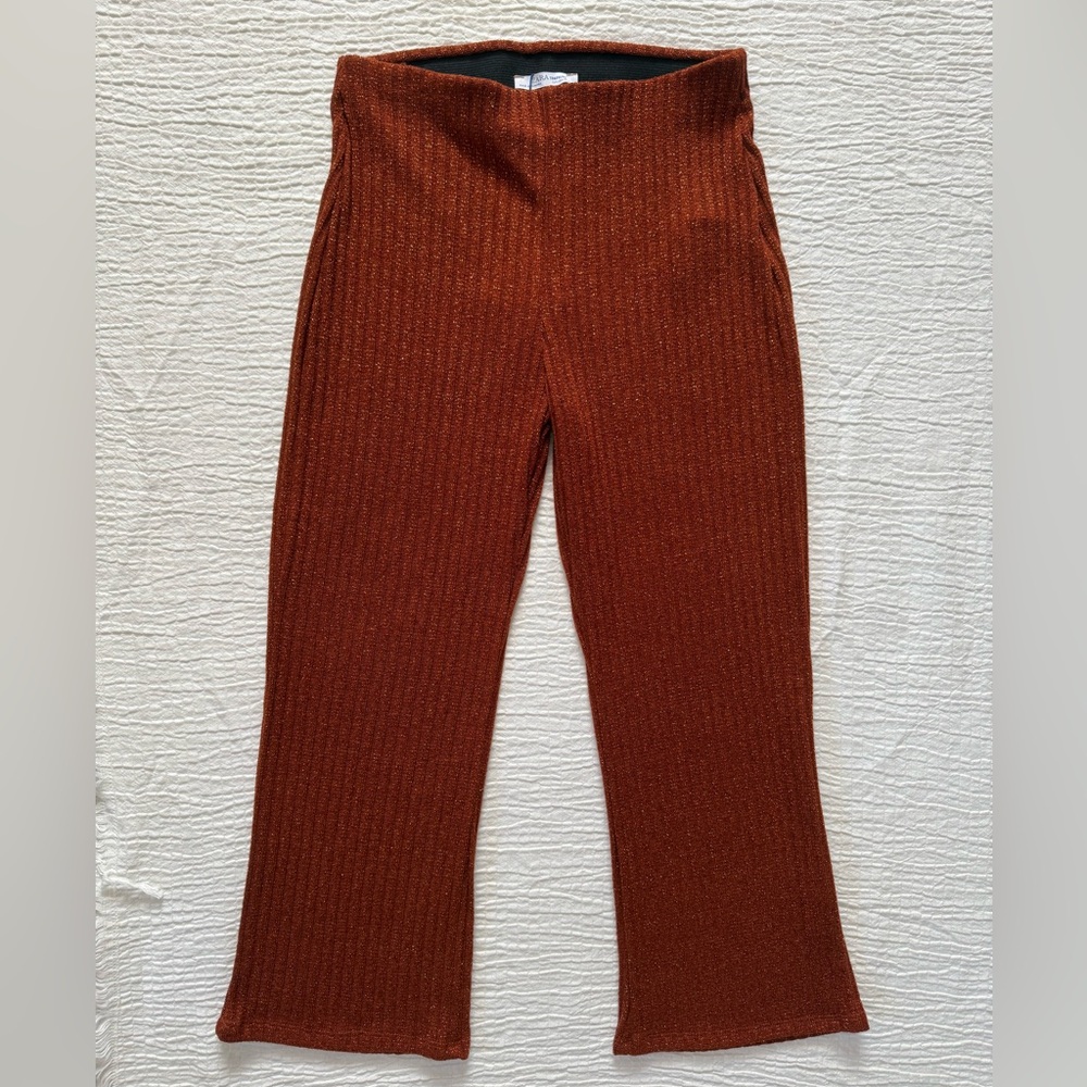 Zara Women's Rust Cropped Pants